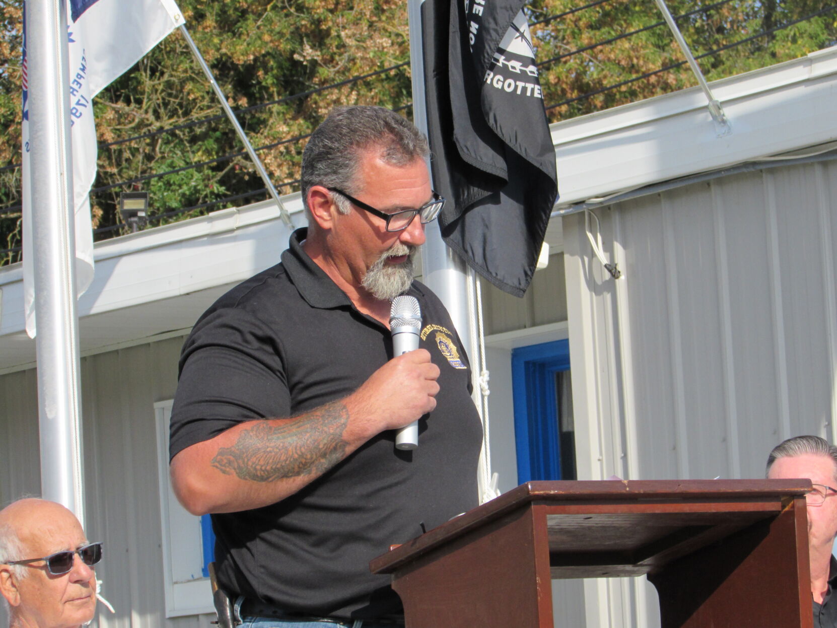 Anthony Yacopino, retired investigator with the New York City Police, suffers from PTSD from having to help sift through the rubble after the destruction of the twin towers of the World Trade Center. He spoke at a 9/11 Memorial held at the Candor American Legion.